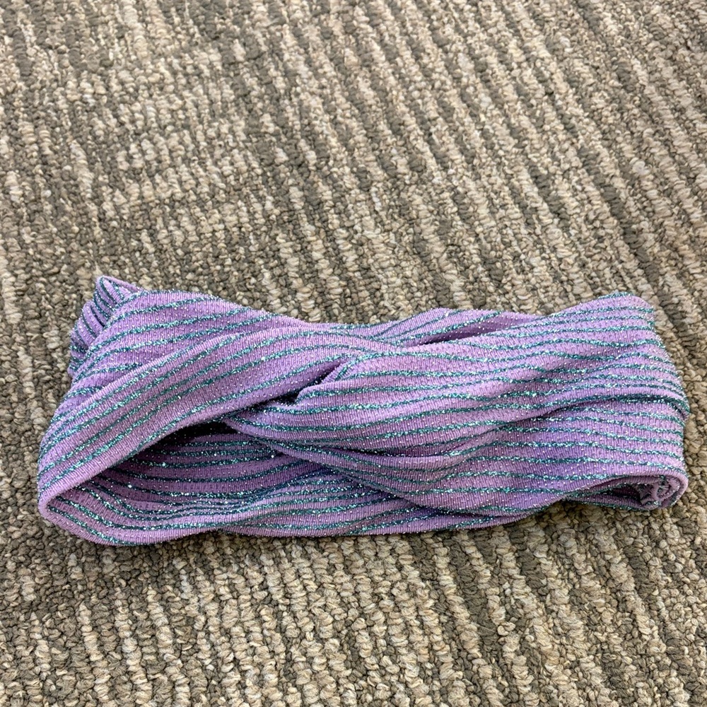 Gold Saturn Lavender and Silver Striped Headband